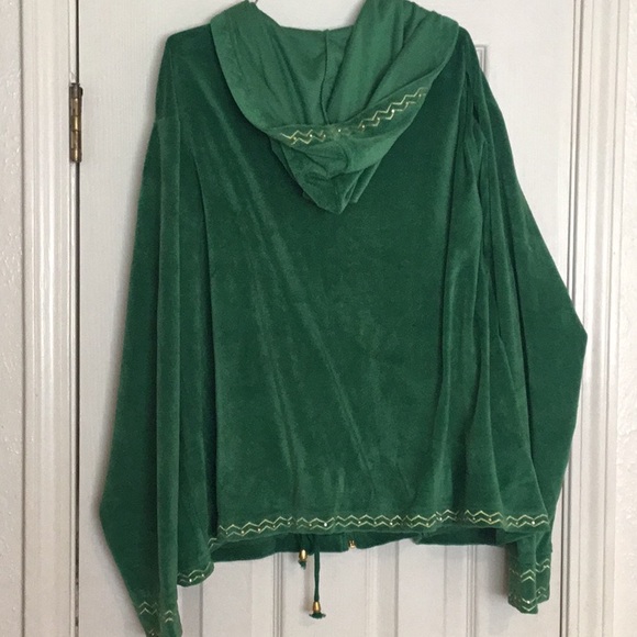 NWOT 2 Piece Set Glitter-scope Green & Gold Metallic Long Sleeve Jogger Set - Picture 4 of 16